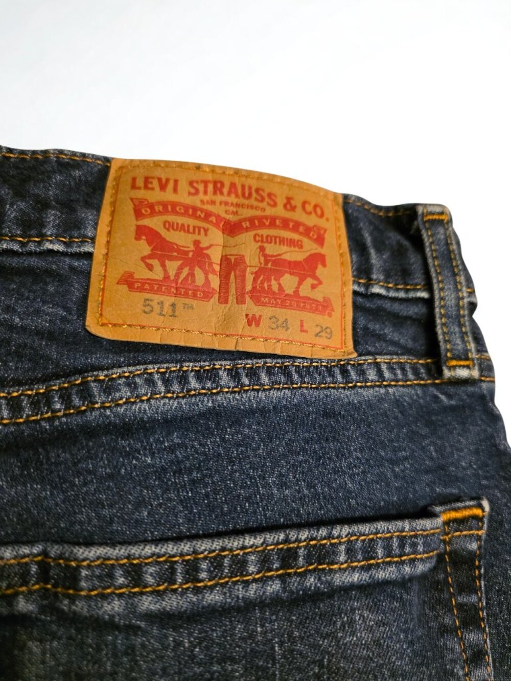 Levi's 511 Slim Fit Jeans Men's 34x29 Dark Wash Stretch Denim Classic Slim - Picture 5 of 5